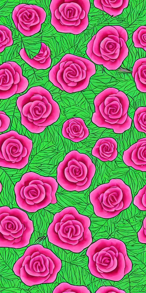 Image similar to seamless pattern of beautiful roses with leaves and throns, colourful, symmetrical, repeating 35mm photography