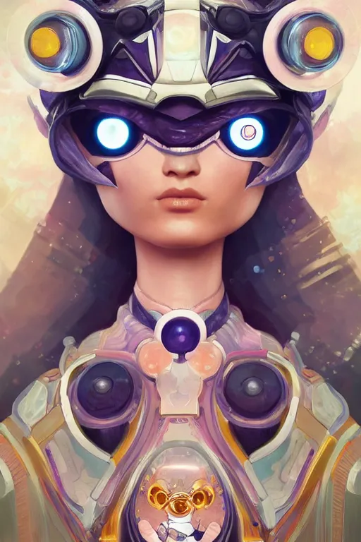 Image similar to symmetry!! portrait of bubbles power puff girl! alien in the style of horizon zero dawn, machine face, intricate, elegant, highly detailed, digital painting, artstation, concept art, smooth, sharp focus, illustration, art by artgerm and greg rutkowski and alphonse mucha, 8 k