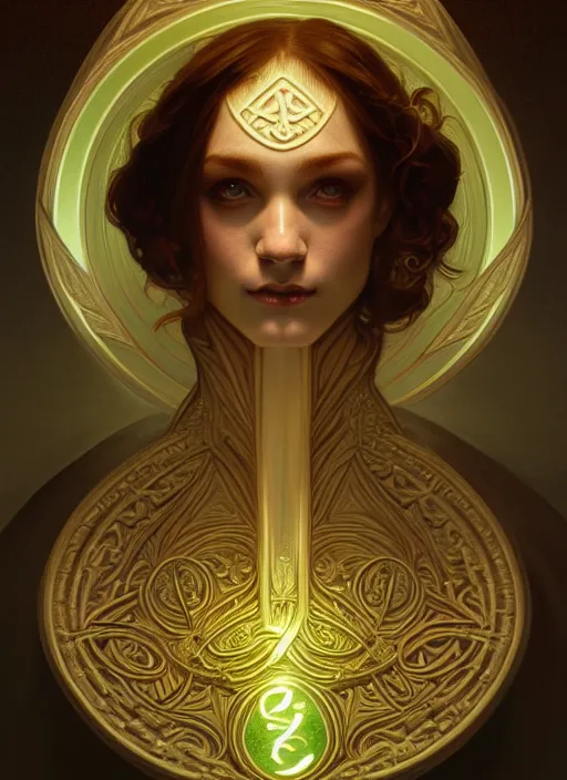 Image similar to symmetry portrait of leprechaun, intricate, elegant, highly detailed, digital painting, artstation, concept art, smooth, sharp focus, illustration, art by artgerm and greg rutkowski and alphonse mucha, 8 k