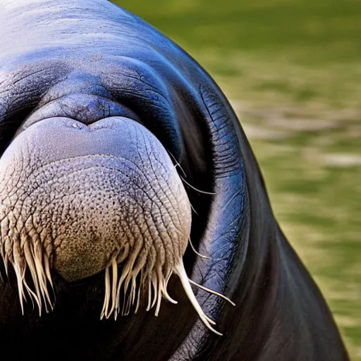 Prompt: a walrus with big tusks