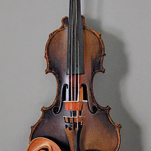 Prompt: baroque violin statue