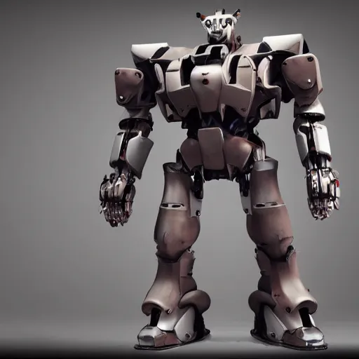 Prompt: sleek combat mecha power armor fortified by animal spirits, realistic