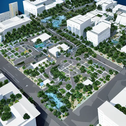 Image similar to a mixed-use walkable neighborhood based on Atlantis