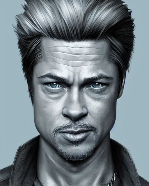 Prompt: capcom character portrait of brad pitt, highly detailed, digital painting, artstation, character, concept art, smooth