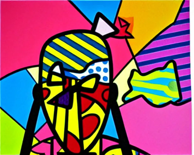 Image similar to artwork by romero britto