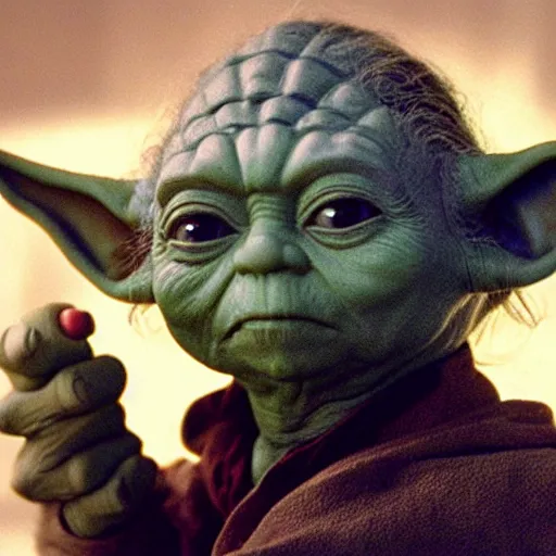 Prompt: Yoda played by Johnny Depp