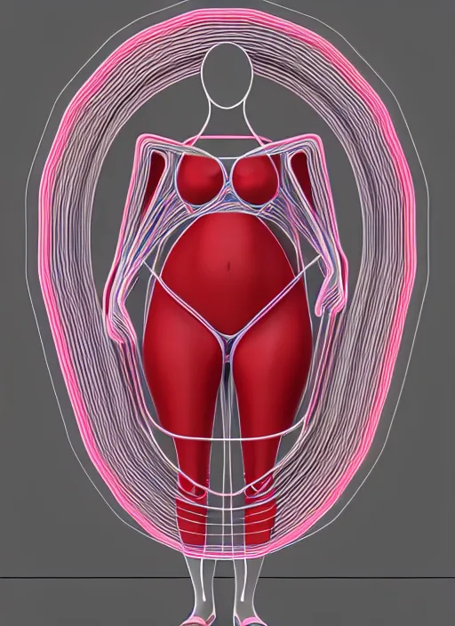 Image similar to toroidal mannequin diagram, cinematic render