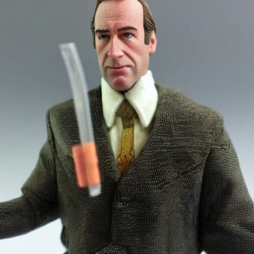 Prompt: kenner action figure of saul goodman