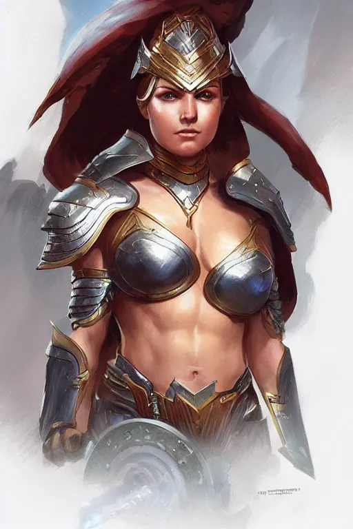 Image similar to amazon valkyrie athena, d & d, fantasy, portrait, highly detailed, headshot, digital painting, trending on artstation, concept art, sharp focus, illustration, art by artgerm and greg rutkowski and magali villeneuve