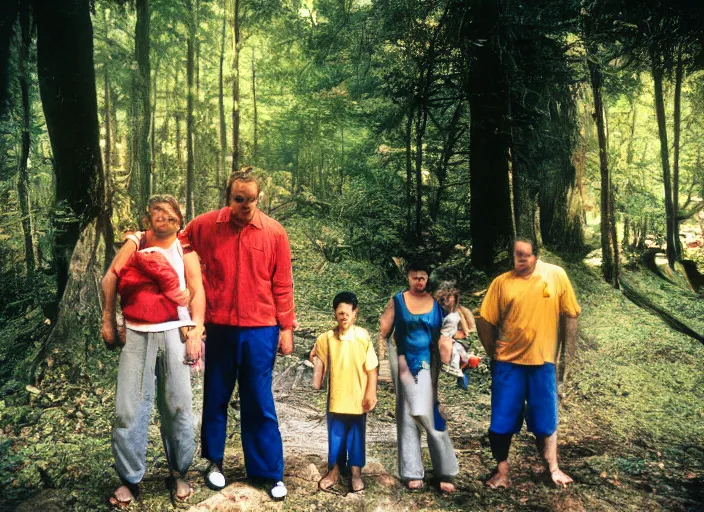 Image similar to photo of the family vacation in most liminal space in the world, fujifilm velvia 5 0, color photography, sigma 2 8 mm