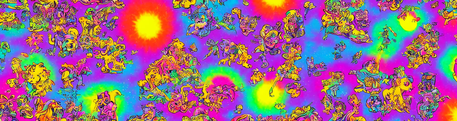 Image similar to lisa frank nuclear apocalypse