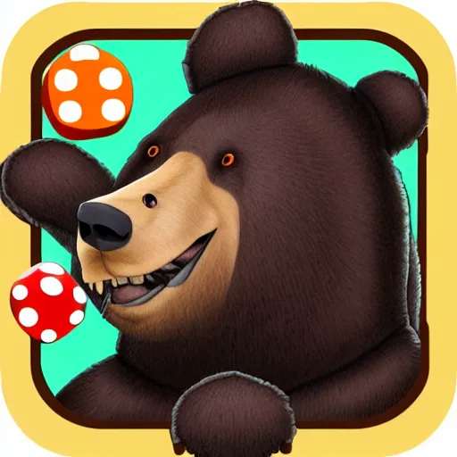 Prompt: profile picture, gambling bear