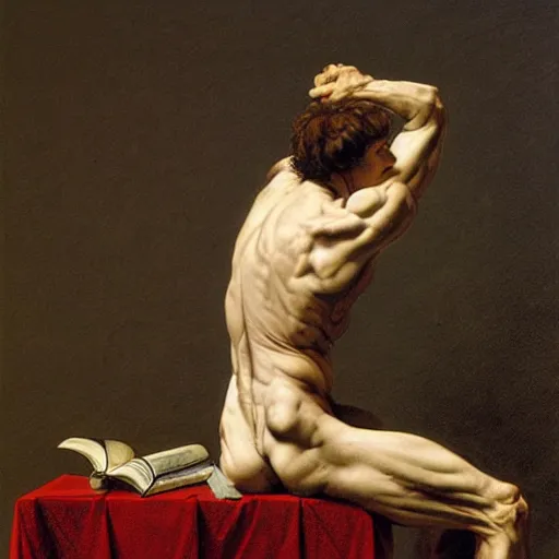 Prompt: Jacques-Louis David anatomy study