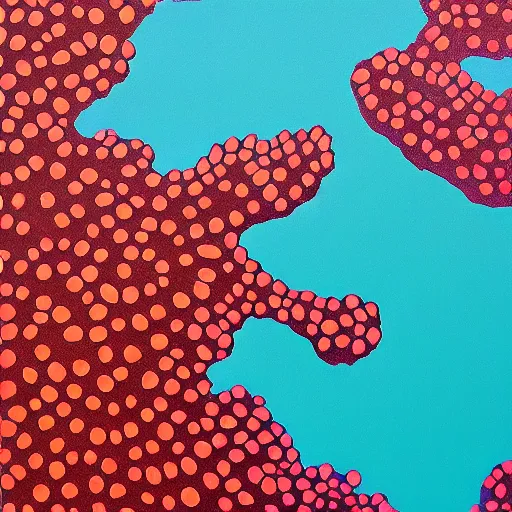 Image similar to coral reef, acrylic, 2d, minimalistic