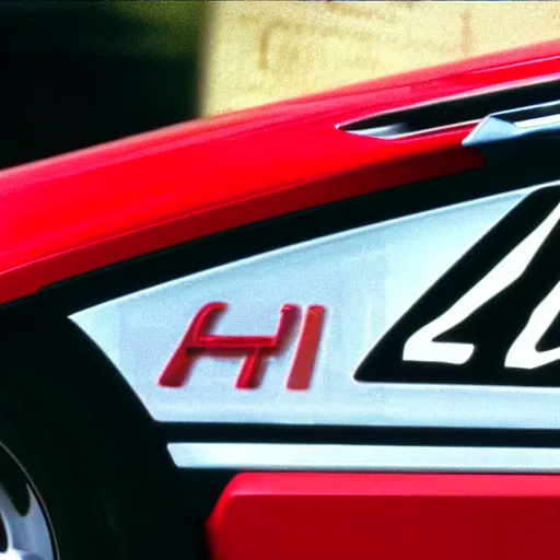 Image similar to stillframe of a 2 0 0 0 honda logo in dark red comor in the initial d series