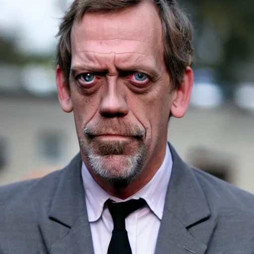 Image similar to Hugh Laurie dressed as a character in Dr. Who