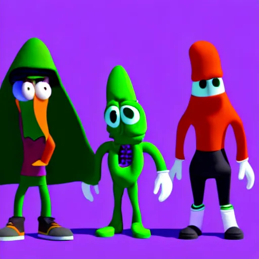 Prompt: day of the tentacle characters. super realistic 8 k render of a dark hooded powerful elegant, cinematic composition