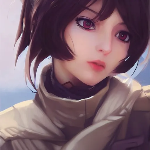 Prompt: portrait anime combat pilot girl, cute - fine - face, pretty face, realistic shaded perfect face, fine details. anime. realistic shaded lighting by ilya kuvshinov giuseppe dangelico pino and michael garmash and rob rey, iamag premiere, aaaa achievement collection, elegant, fabulous, eyes open in wonder