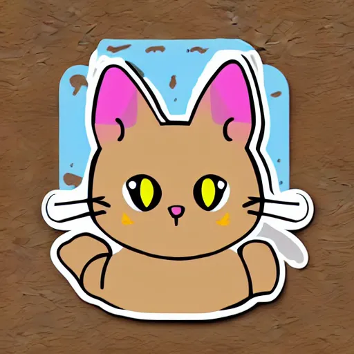 Image similar to Kawaii Cat, sticker illustration