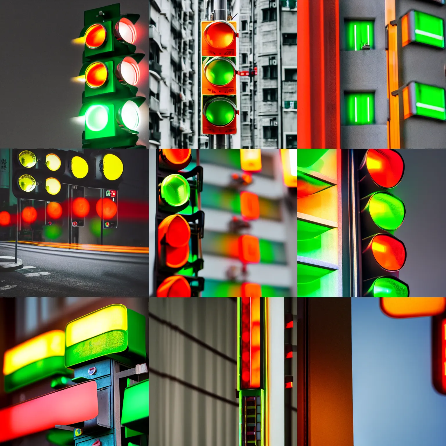 Prompt: Taiwan a traffic light inside a spacious apartment interior cinematic lighting vray 8k low angle shallow depth of field, green traffic light, orange traffic light, red traffic light