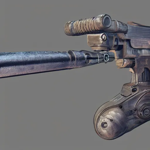 Prompt: a wrist - mounted weapon that fires energy projectiles, concept art