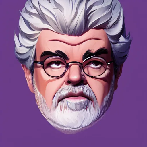 Prompt: face icon stylized minimalist george lucas, loftis, cory behance hd by jesper ejsing, by rhads, makoto shinkai and lois van baarle, ilya kuvshinov, rossdraws global illumination