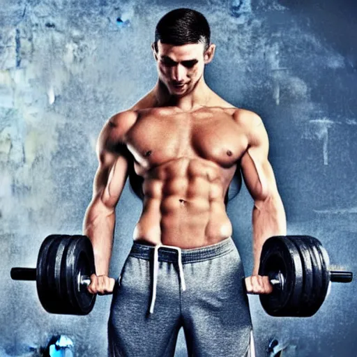 Prompt: a man lifting weights, sport, epic, motivational, realistic