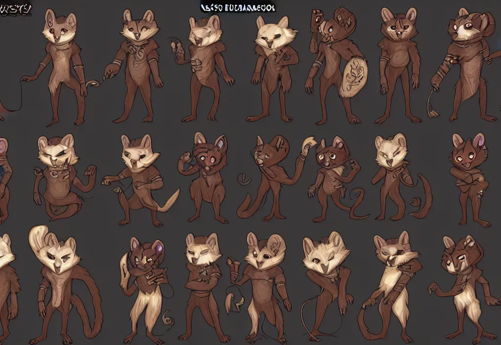 Image similar to furry - weasel - necromancer - fursona uhd ue 5 visual novel pc game expressions