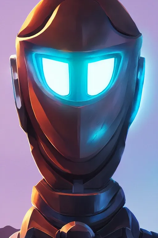 Image similar to epic mask helmet robot ninja portrait stylized as fornite style game design fanart by concept artist gervasio canda, behance hd by jesper ejsing, by rhads, makoto shinkai and lois van baarle, ilya kuvshinov, rossdraws global illumination radiating a glowing aura global illumination ray tracing hdr render in unreal engine 5