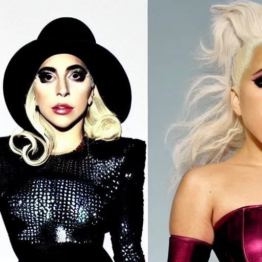 Image similar to merge of lady gaga and shakira