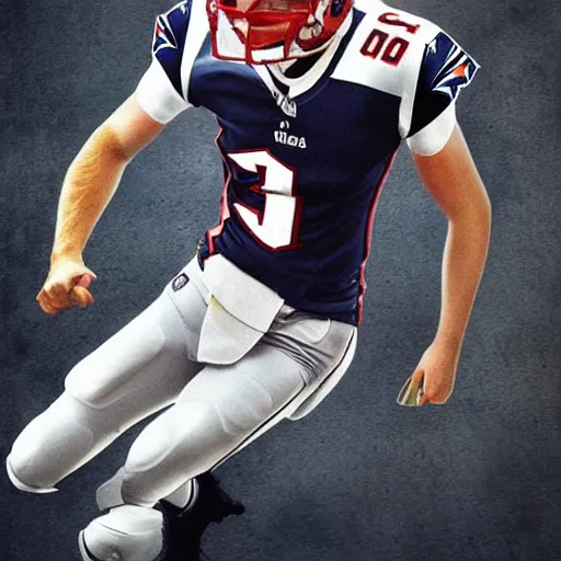 Image similar to emma watson in new england patriots football uniform fanart, digital art