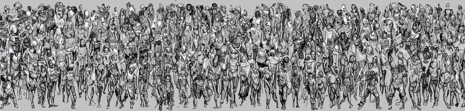 Image similar to concept art of humanity, line art, digital art