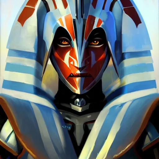 Prompt: greg manchess portrait painting of armored ahsoka tano as overwatch character, medium shot, asymmetrical, profile picture, organic painting, sunny day, matte painting, bold shapes, hard edges, street art, trending on artstation, by huang guangjian and gil elvgren and sachin teng