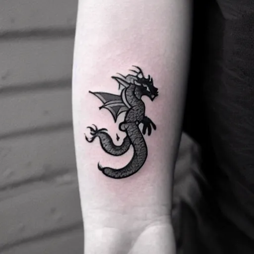 Image similar to a small tattoo of a dragon