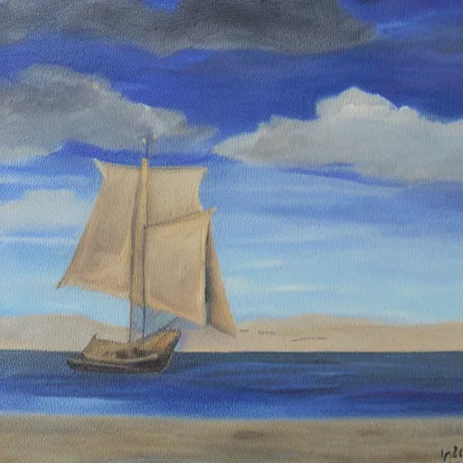 Prompt: melancholy maritime painting
