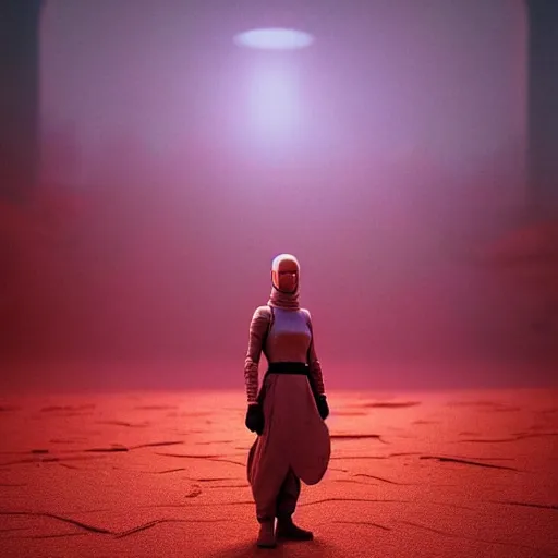 Image similar to colour aesthetic highly detailed photography scene, characters with hyperrealistic highly detailed faces. from dune ( 2 0 2 1 ) by alejandro hodorovski and denis villeneuve and gregory crewdson style with many details by mike winkelmann and caravaggio in sci - fi style. volumetric natural light hyperrealism photo on red dsmc 3 system