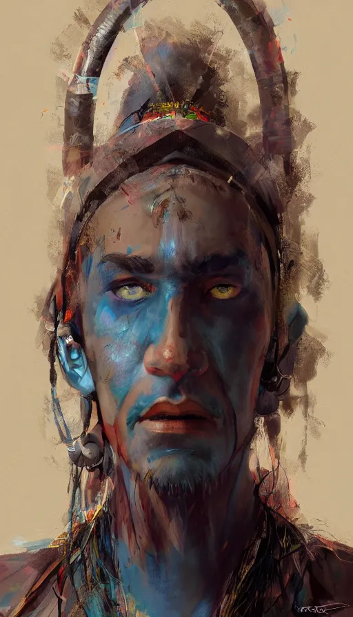Prompt: portrait of a digital shaman, by disney concept artists