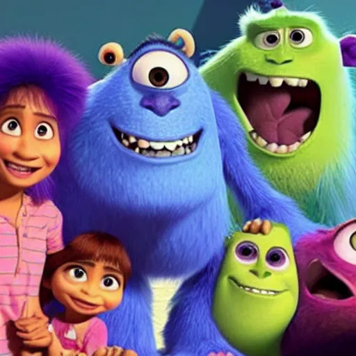 Prompt: Shah Rukh Khan in monsters Inc, Pixar