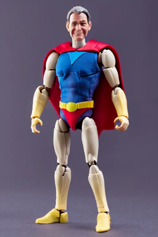 Image similar to product photo of kenner action figure, 5 points of articulation, sci fi, superhero, perfect human proportions, t - pose, studio lighting