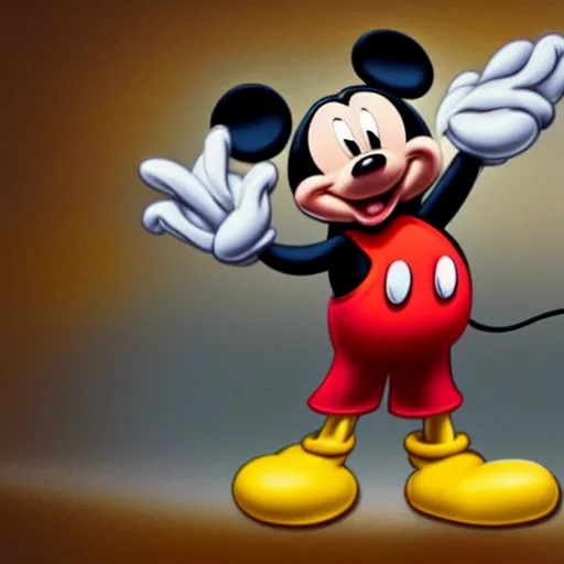 Prompt: extremely muscular Mickey Mouse