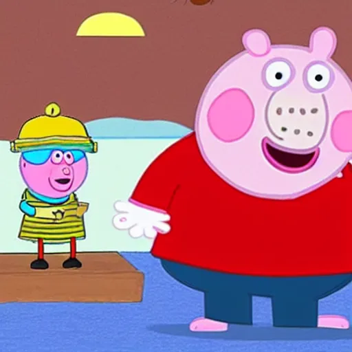 Prompt: still image of boris johnson as a character in peppa pig show