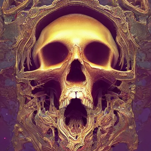 Image similar to portrait_of_a_melting_skull._intricate_abstract._intricate_artwork._by_Tooth_Wu_wlop_beeple_dan_mumford._octane_render_trending_on_artstat