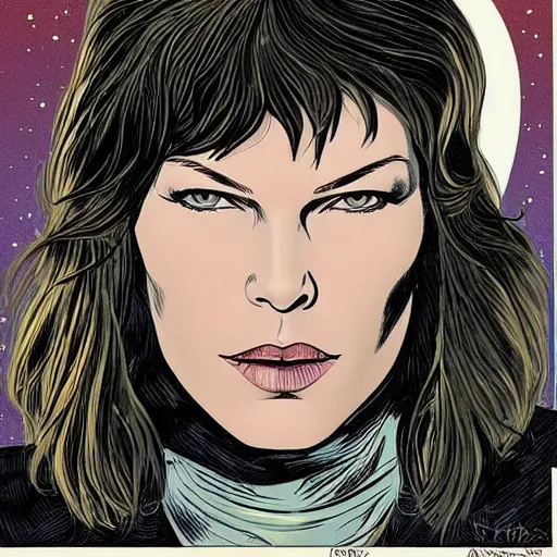 Image similar to “ milla jovovich retro minimalist portrait by jean giraud, moebius starwatcher comic, 8 k ”