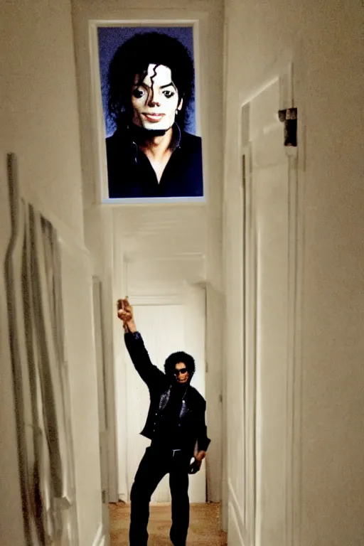 Image similar to Michael Jackson selfie photo, liminal spaces, backrooms hallway background, the backrooms,