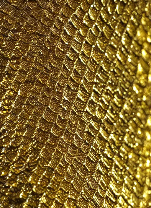 Image similar to photo of a dragon with gleaming metallic gold dragon scales for skin in the style of stefan kostic, realistic, full body shot in bikini, sharp focus, 8 k high definition, insanely detailed, intricate, elegant, art by stanley lau and artgerm, extreme bokeh foliage