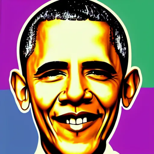 Prompt: Barack Obama colorful 1960s pop art