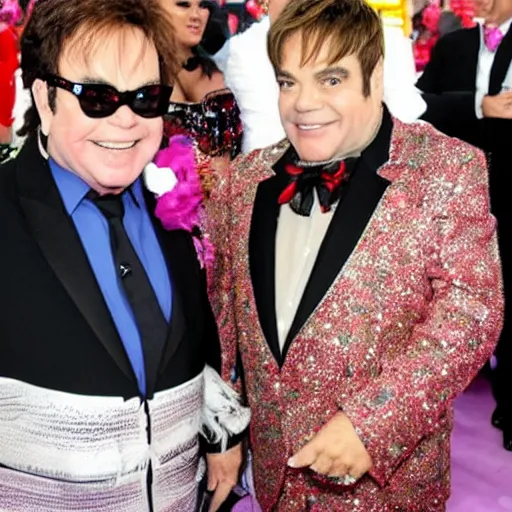 Prompt: juan gabriel meets elton john