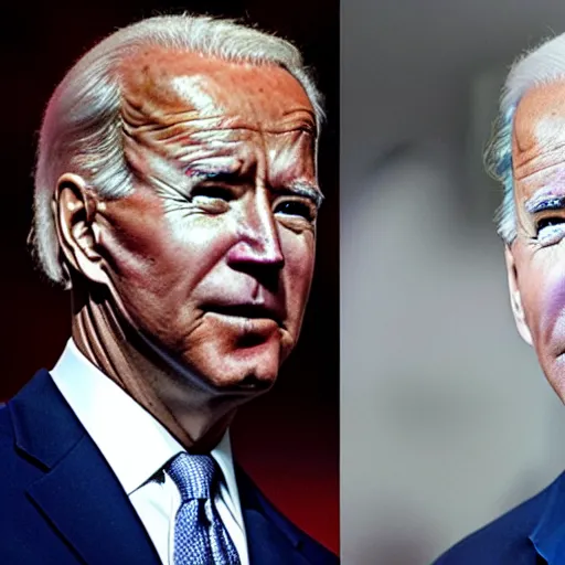 Image similar to a photo of joe biden as a demon, red eyes, shadowy figure