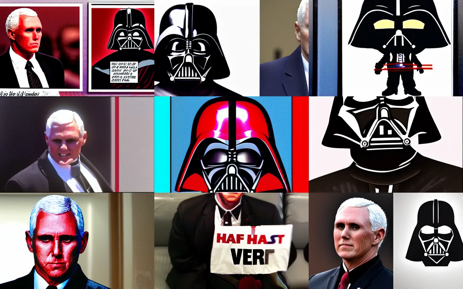 Prompt: darth vader with the face Mike Pence