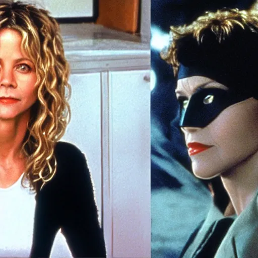 Image similar to Meg Ryan is batman